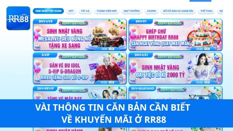 Vài thông tin căn bản cần biết về khuyến mãi RR88