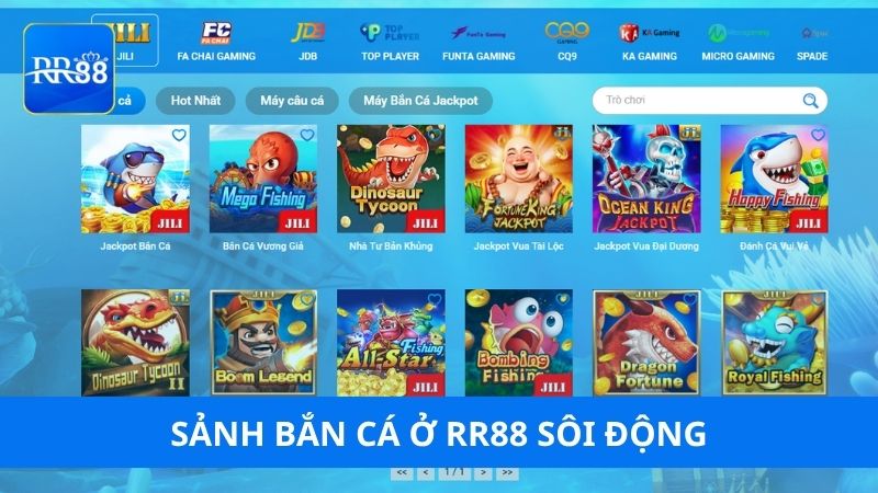 Sảnh bắn cá ở RR88 luôn sôi động